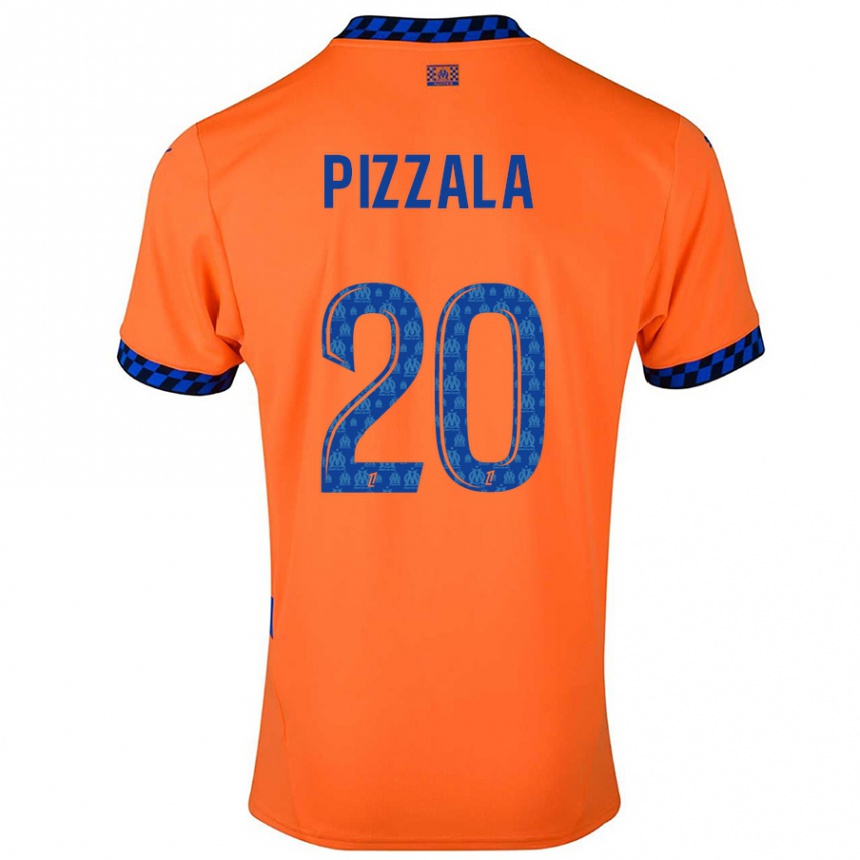 Niño Fútbol Camiseta Caroline Pizzala #20 Naranja Azul Oscuro Equipación Tercera 2024/25 Argentina