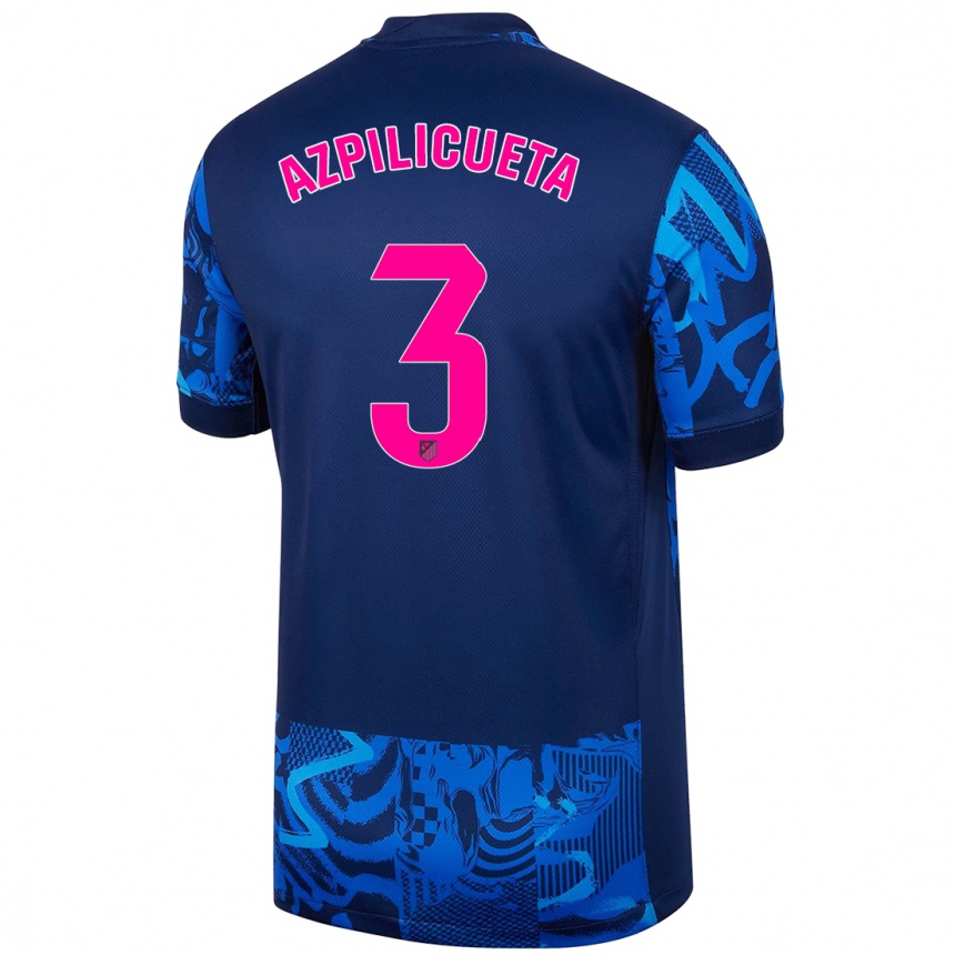 Niño Fútbol Camiseta César Azpilicueta #3 Azul Real Equipación Tercera 2024/25 Argentina