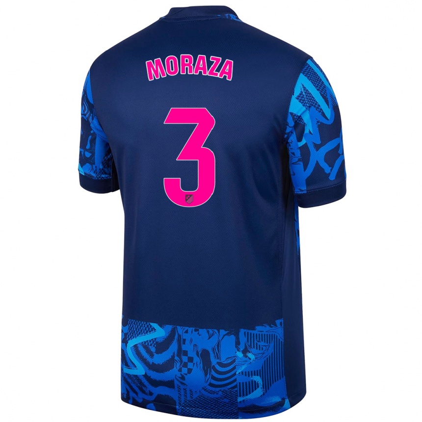 Niño Fútbol Camiseta Ainhoa Moraza #3 Azul Real Equipación Tercera 2024/25 Argentina