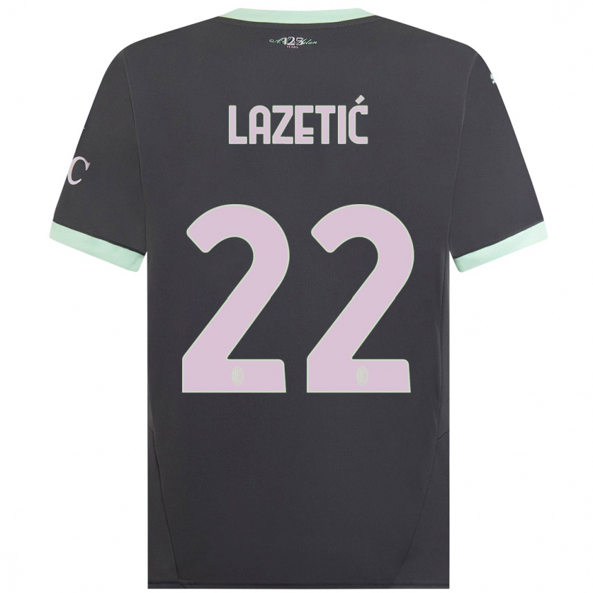 Niño Fútbol Camiseta Marko Lazetic #22 Gris Equipación Tercera 2024/25 Argentina