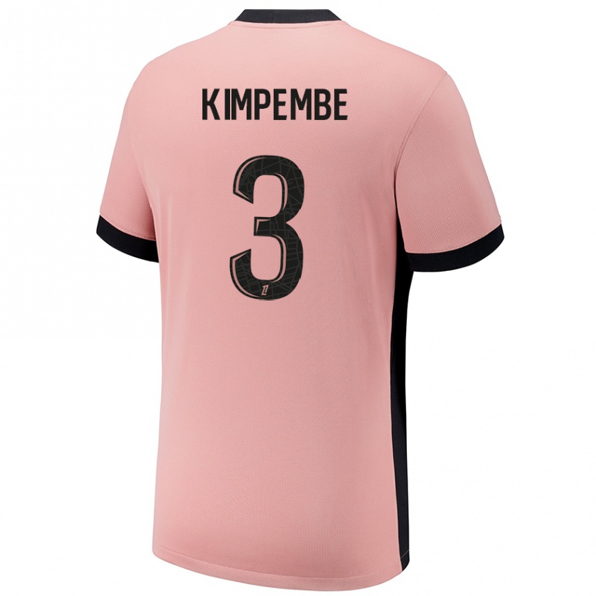 Niño Fútbol Camiseta Presnel Kimpembe #3 Rosa Óxido Equipación Tercera 2024/25 Argentina