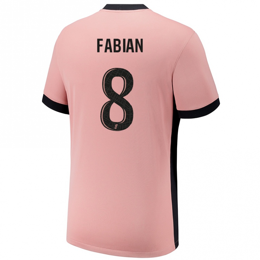 Niño Fútbol Camiseta Fabián Ruiz #8 Rosa Óxido Equipación Tercera 2024/25 Argentina