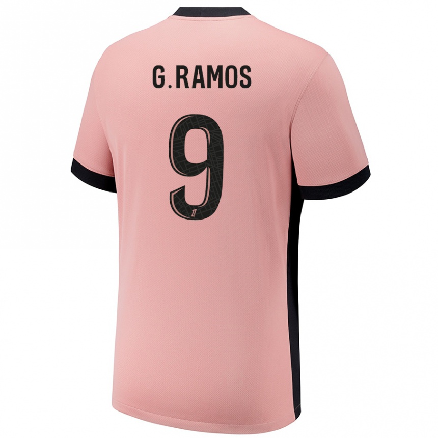 Niño Fútbol Camiseta Gonçalo Ramos #9 Rosa Óxido Equipación Tercera 2024/25 Argentina