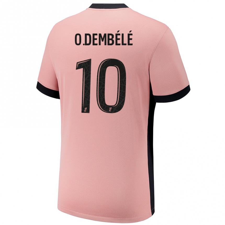 Niño Fútbol Camiseta Ousmane Dembele #10 Rosa Óxido Equipación Tercera 2024/25 Argentina