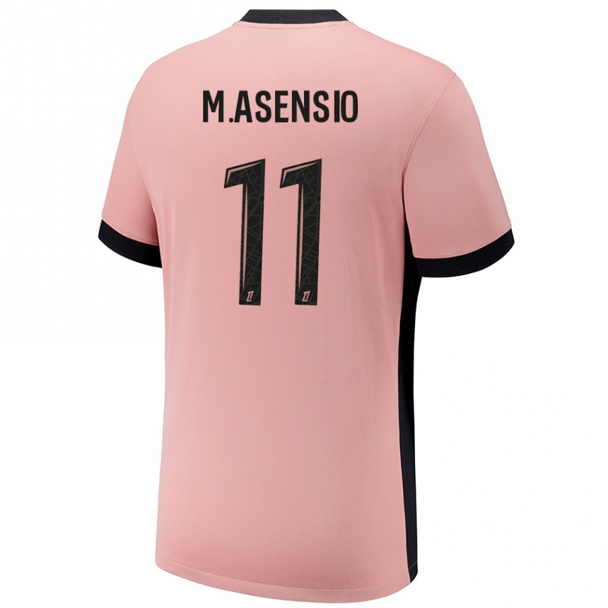 Niño Fútbol Camiseta Marco Asensio #11 Rosa Óxido Equipación Tercera 2024/25 Argentina