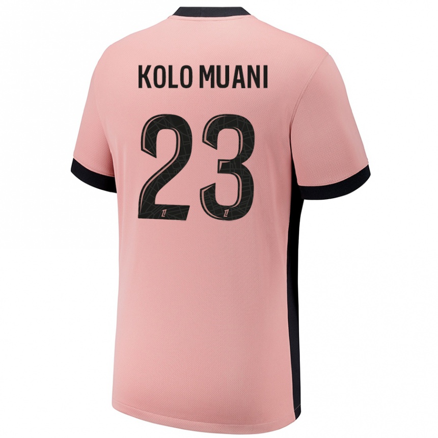 Niño Fútbol Camiseta Randal Kolo Muani #23 Rosa Óxido Equipación Tercera 2024/25 Argentina