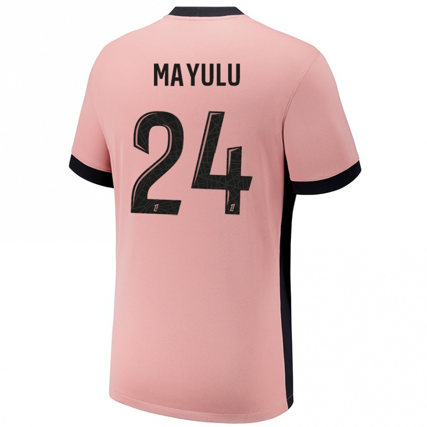 Niño Fútbol Camiseta Senny Mayulu #24 Rosa Óxido Equipación Tercera 2024/25 Argentina