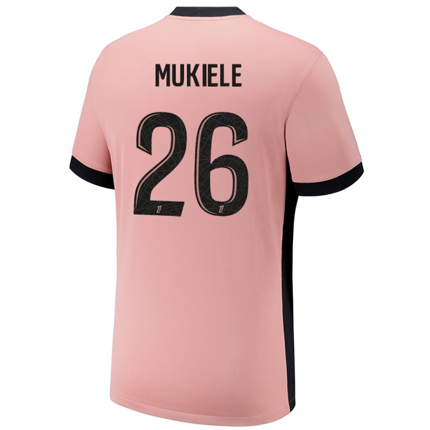 Niño Fútbol Camiseta Nordi Mukiele #26 Rosa Óxido Equipación Tercera 2024/25 Argentina