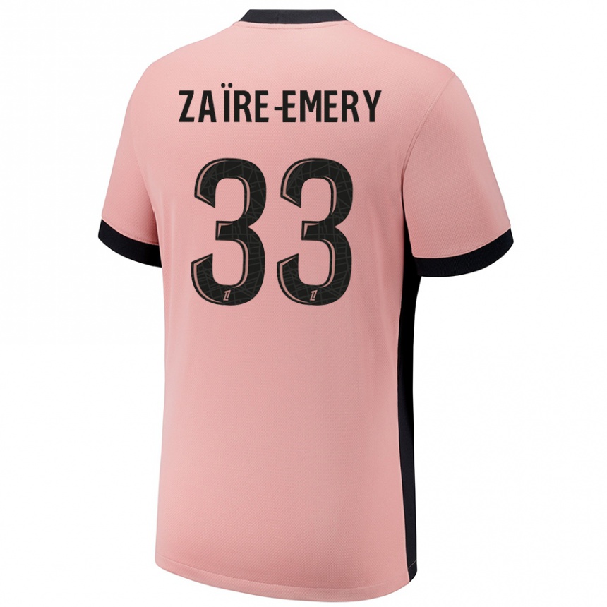 Niño Fútbol Camiseta Warren Zaire Emery #33 Rosa Óxido Equipación Tercera 2024/25 Argentina