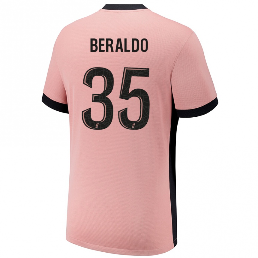 Niño Fútbol Camiseta Lucas Beraldo #35 Rosa Óxido Equipación Tercera 2024/25 Argentina