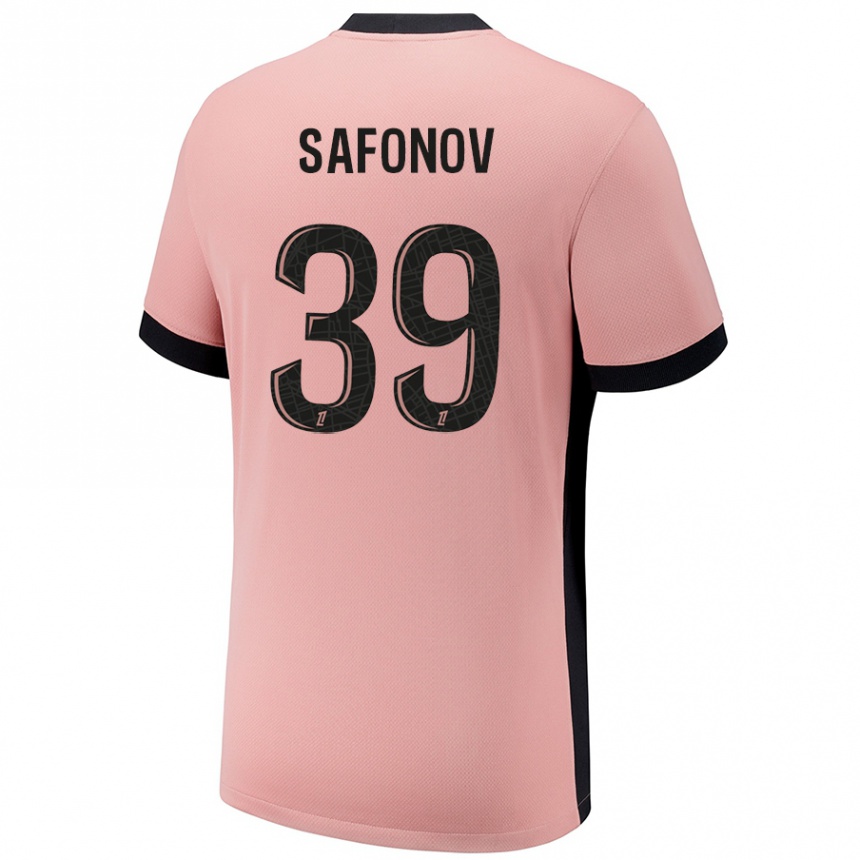 Niño Fútbol Camiseta Matvey Safonov #39 Rosa Óxido Equipación Tercera 2024/25 Argentina