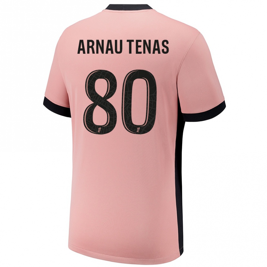 Niño Fútbol Camiseta Arnau Tenas #80 Rosa Óxido Equipación Tercera 2024/25 Argentina