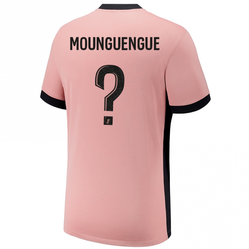 Niño Fútbol Camiseta Pierre Mounguengue #0 Rosa Óxido Equipación Tercera 2024/25 Argentina