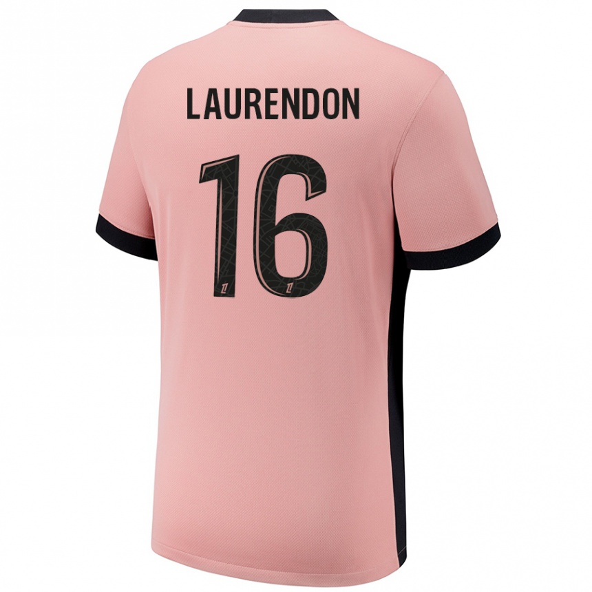 Niño Fútbol Camiseta Bilal Laurendon #16 Rosa Óxido Equipación Tercera 2024/25 Argentina