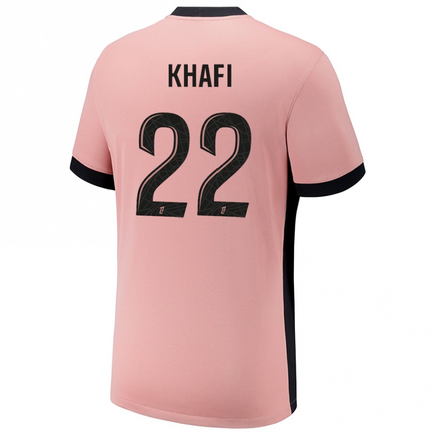 Niño Fútbol Camiseta Yanis Khafi #22 Rosa Óxido Equipación Tercera 2024/25 Argentina