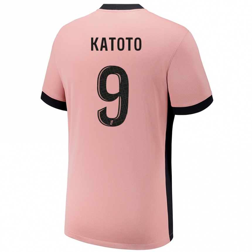 Niño Fútbol Camiseta Marie-Antoinette Katoto #9 Rosa Óxido Equipación Tercera 2024/25 Argentina