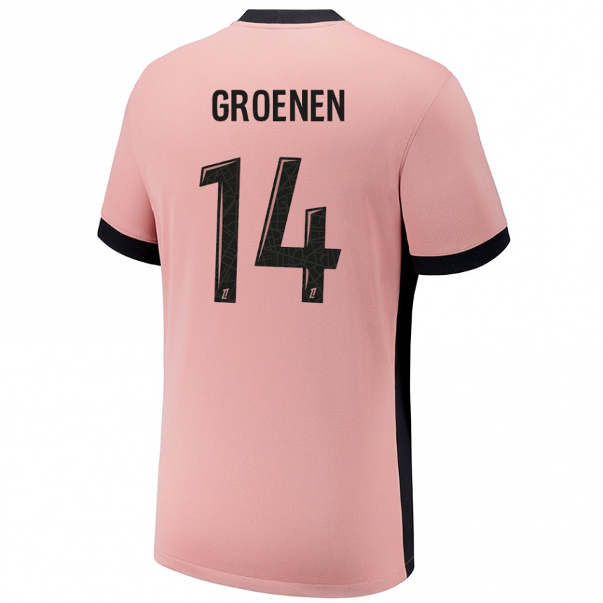 Niño Fútbol Camiseta Jackie Groenen #14 Rosa Óxido Equipación Tercera 2024/25 Argentina