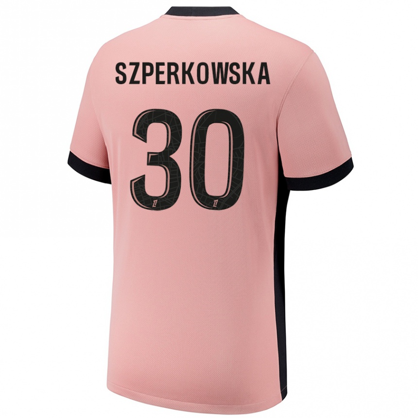 Niño Fútbol Camiseta Oliwia Szperkowska #30 Rosa Óxido Equipación Tercera 2024/25 Argentina