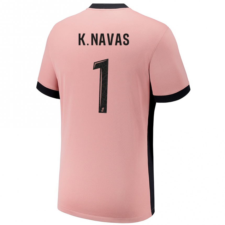 Niño Fútbol Camiseta Keylor Navas #1 Rosa Óxido Equipación Tercera 2024/25 Argentina