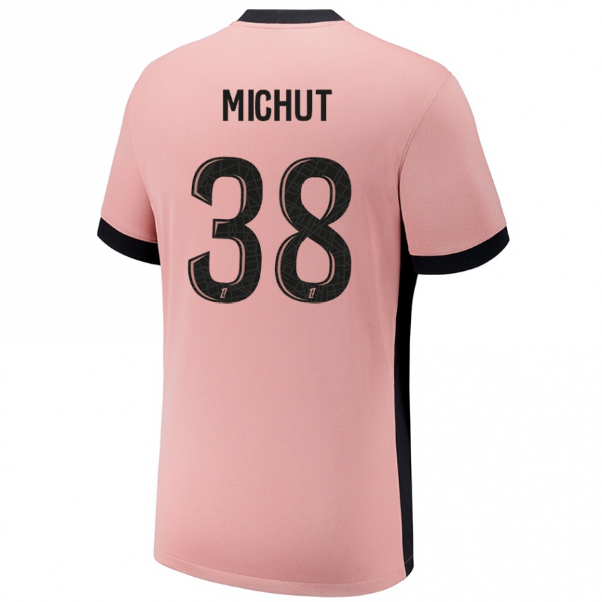 Niño Fútbol Camiseta Edouard Michut #38 Rosa Óxido Equipación Tercera 2024/25 Argentina