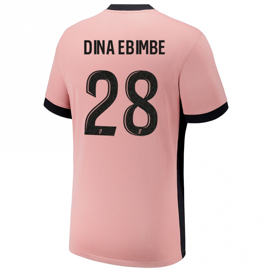 Niño Fútbol Camiseta Eric Junior Dina Ebimbe #28 Rosa Óxido Equipación Tercera 2024/25 Argentina