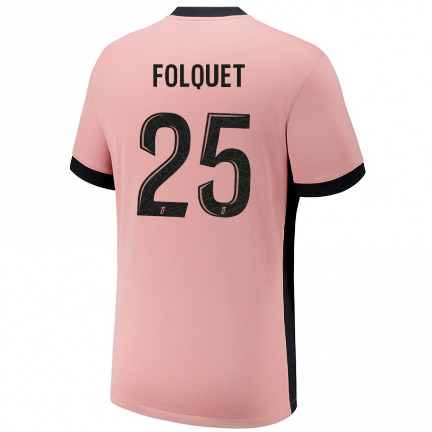 Niño Fútbol Camiseta Magnaba Folquet #25 Rosa Óxido Equipación Tercera 2024/25 Argentina