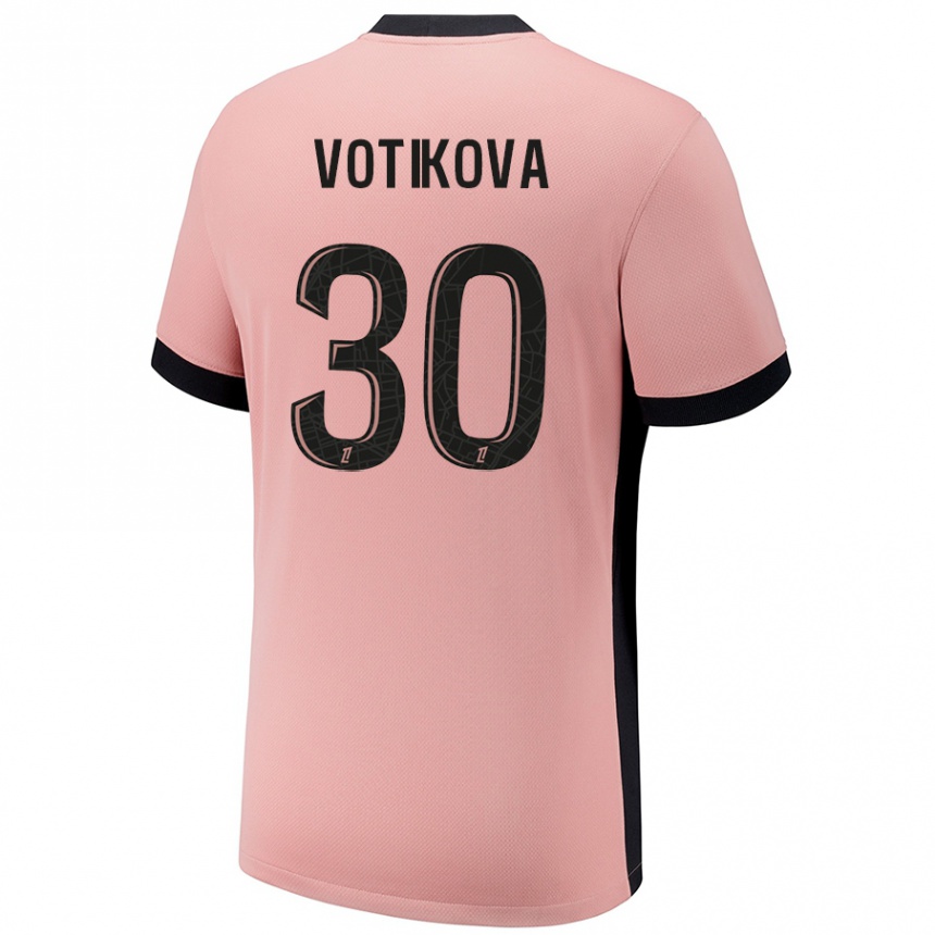 Niño Fútbol Camiseta Barbora Votikova #30 Rosa Óxido Equipación Tercera 2024/25 Argentina