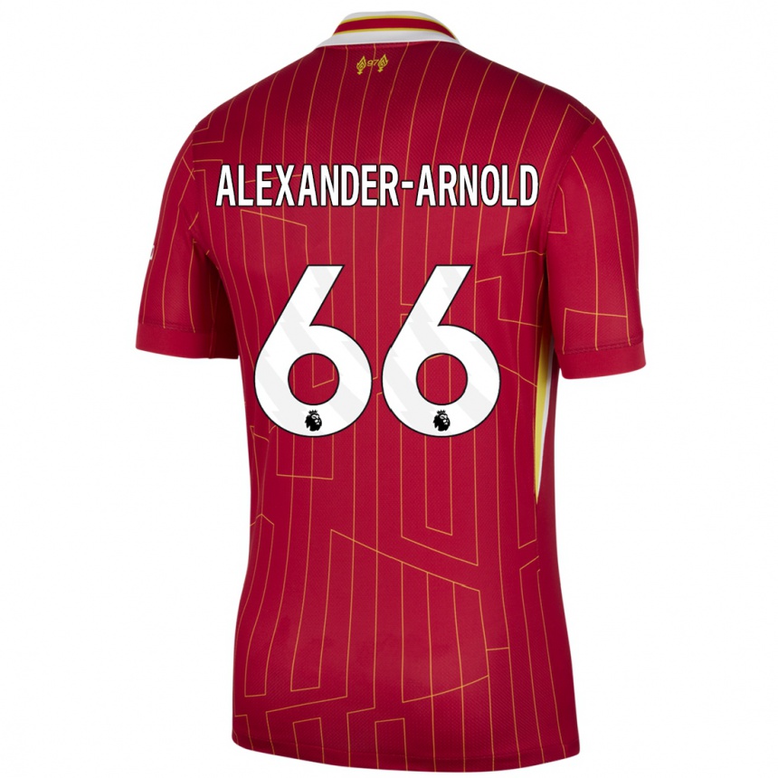 Hombre Fútbol Camiseta Trent Alexander-Arnold #66 Rojo Amarillo Blanco 1ª Equipación 2024/25 Argentina