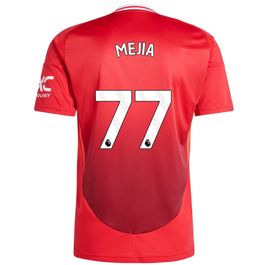 Hombre Fútbol Camiseta Mateo Mejia #77 Rojo Brillante 1ª Equipación 2024/25 Argentina