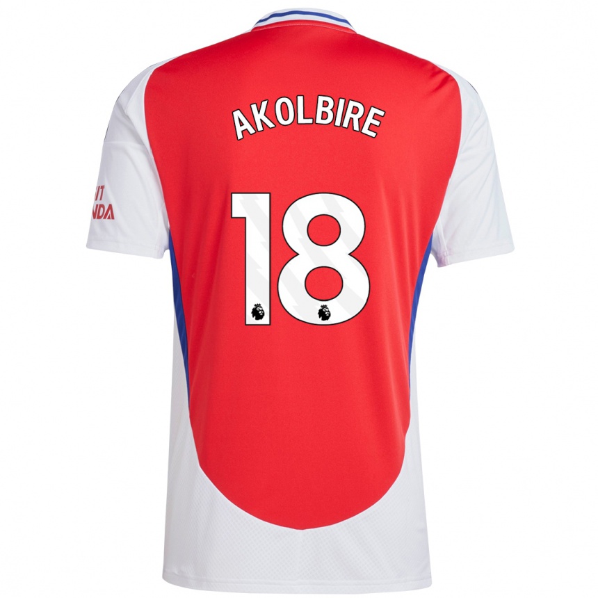 Hombre Fútbol Camiseta Bless Akolbire #18 Rojo Blanco 1ª Equipación 2024/25 Argentina