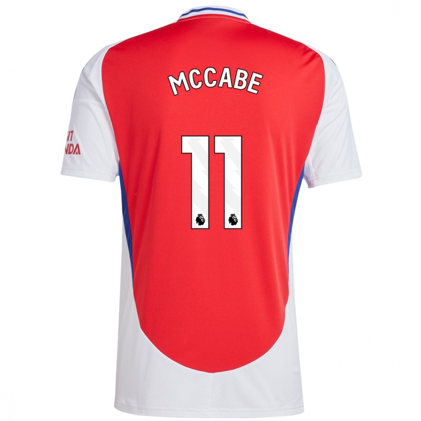 Hombre Fútbol Camiseta Katie Mccabe #11 Rojo Blanco 1ª Equipación 2024/25 Argentina