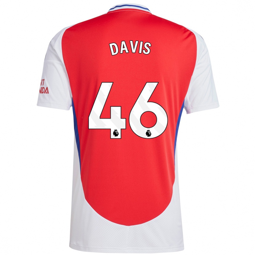 Hombre Fútbol Camiseta Timi Davis #46 Rojo Blanco 1ª Equipación 2024/25 Argentina