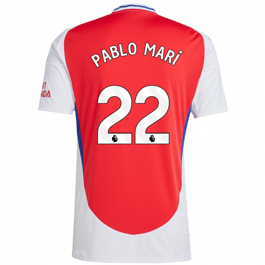 Hombre Fútbol Camiseta Pablo Mari #22 Rojo Blanco 1ª Equipación 2024/25 Argentina