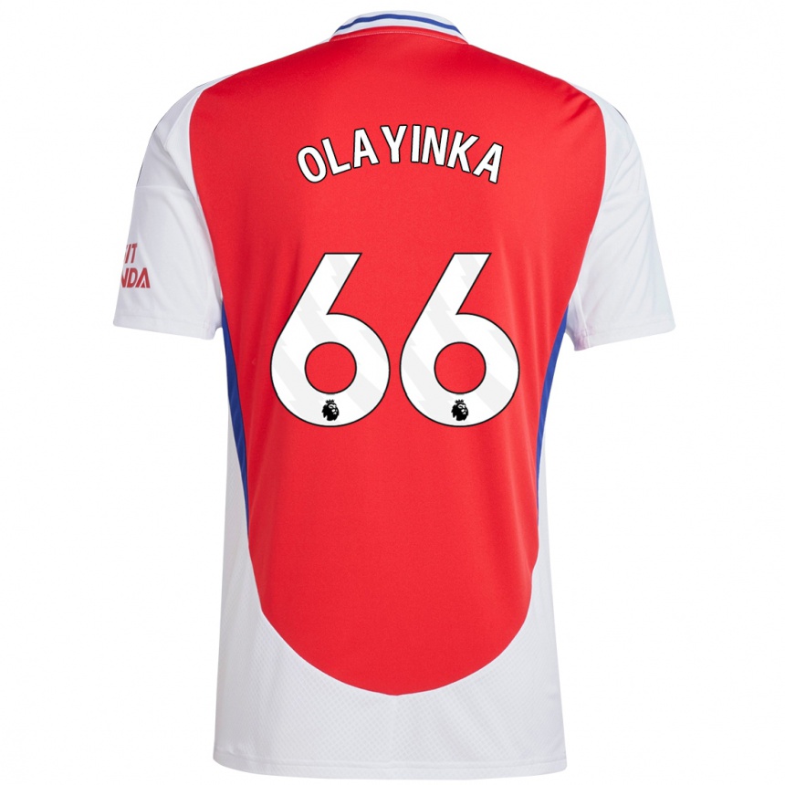 Hombre Fútbol Camiseta James Olayinka #66 Rojo Blanco 1ª Equipación 2024/25 Argentina