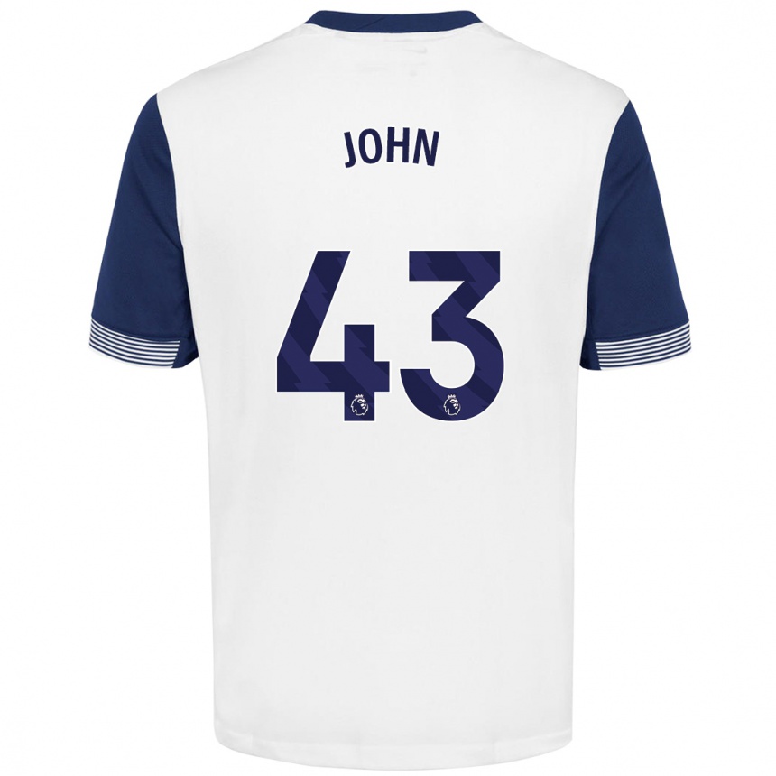 Hombre Fútbol Camiseta Nile John #43 Blanco Azul 1ª Equipación 2024/25 Argentina