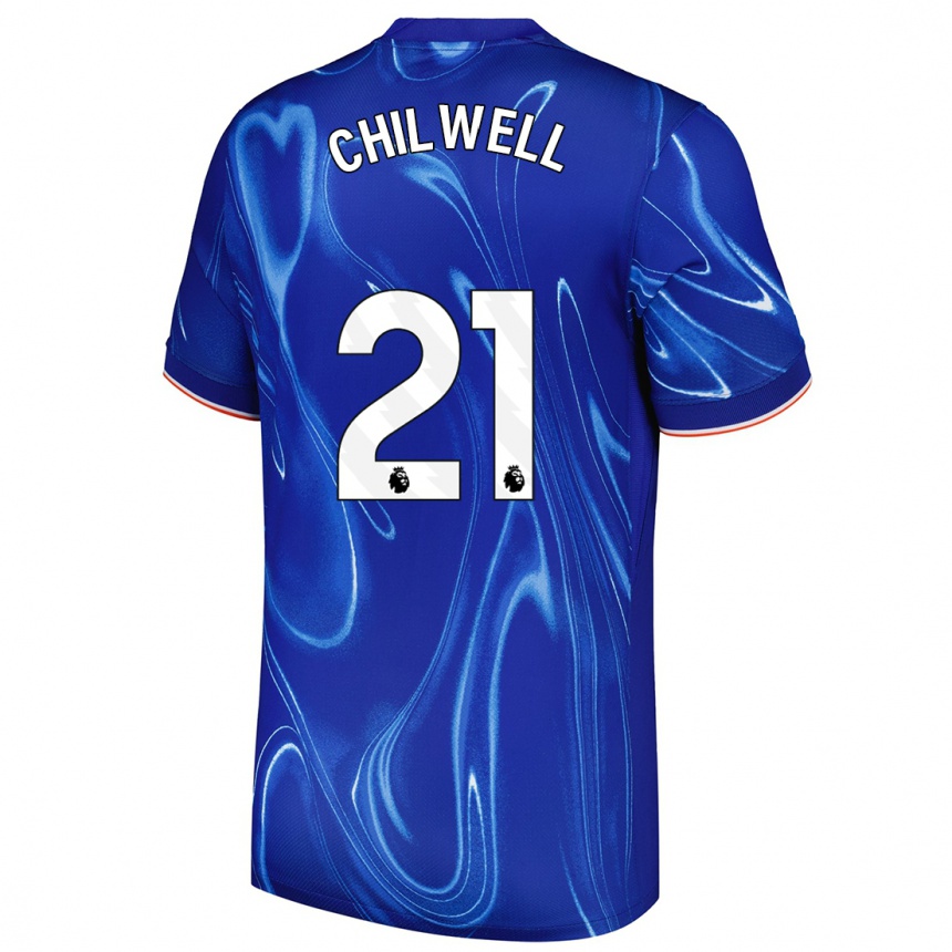 Hombre Fútbol Camiseta Ben Chilwell #21 Azul Blanco 1ª Equipación 2024/25 Argentina