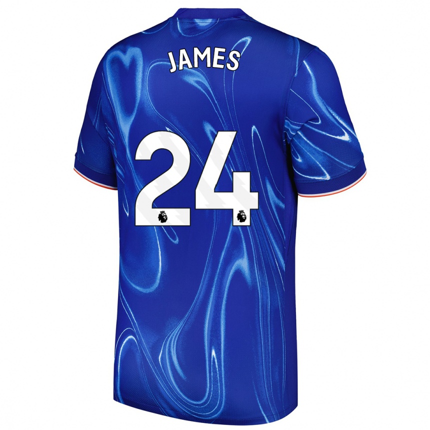 Hombre Fútbol Camiseta Reece James #24 Azul Blanco 1ª Equipación 2024/25 Argentina