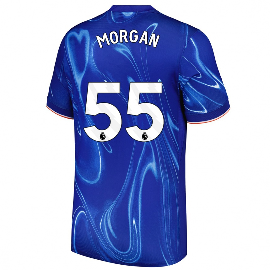 Hombre Fútbol Camiseta Jimmy-Jay Morgan #55 Azul Blanco 1ª Equipación 2024/25 Argentina