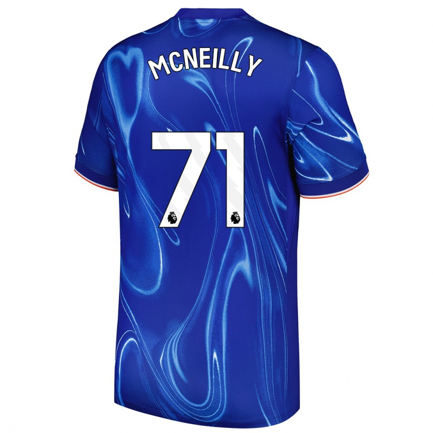 Hombre Fútbol Camiseta Donnell Mcneilly #71 Azul Blanco 1ª Equipación 2024/25 Argentina