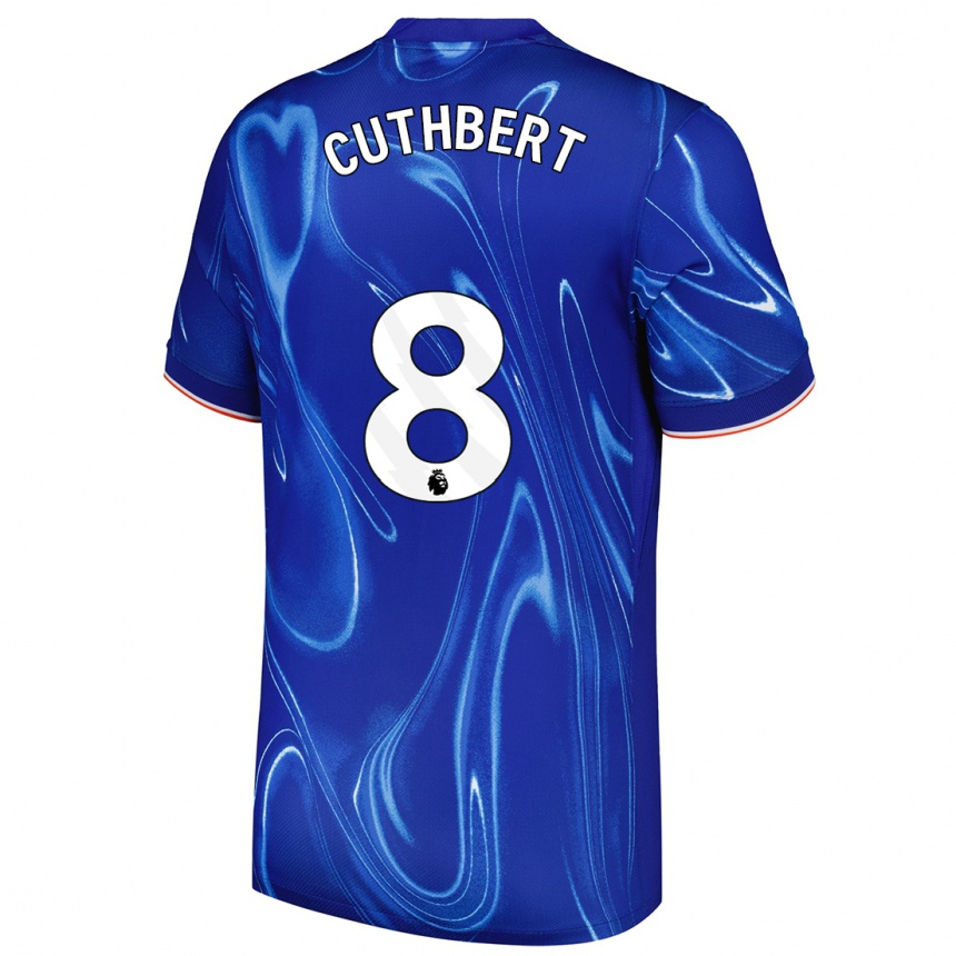 Hombre Fútbol Camiseta Erin Cuthbert #8 Azul Blanco 1ª Equipación 2024/25 Argentina