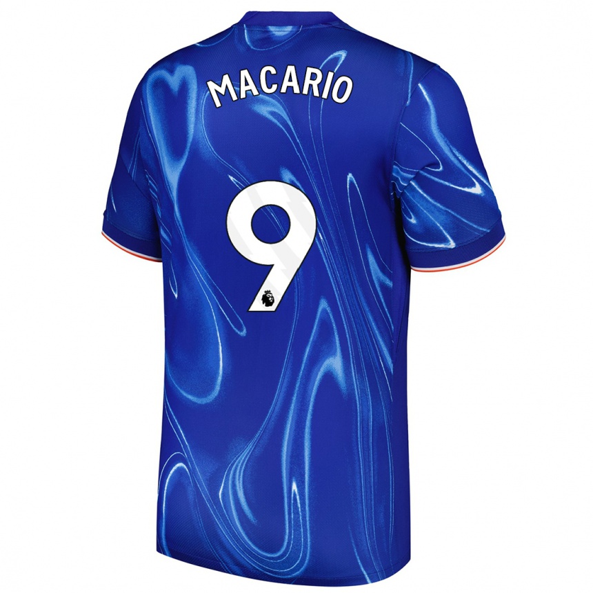 Hombre Fútbol Camiseta Catarina Macario #9 Azul Blanco 1ª Equipación 2024/25 Argentina