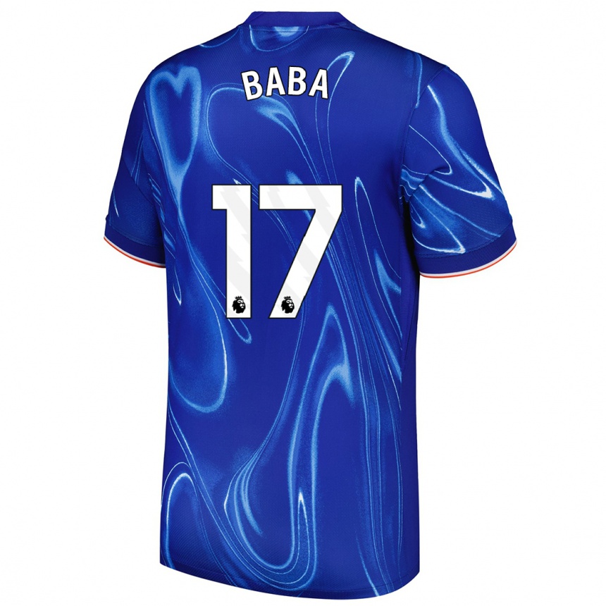 Hombre Fútbol Camiseta Abdul-Rahman Baba #17 Azul Blanco 1ª Equipación 2024/25 Argentina