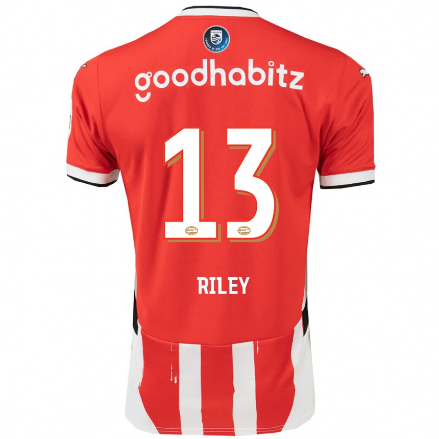 Hombre Fútbol Camiseta Indiah-Paige Riley #13 Rojo Blanco 1ª Equipación 2024/25 Argentina