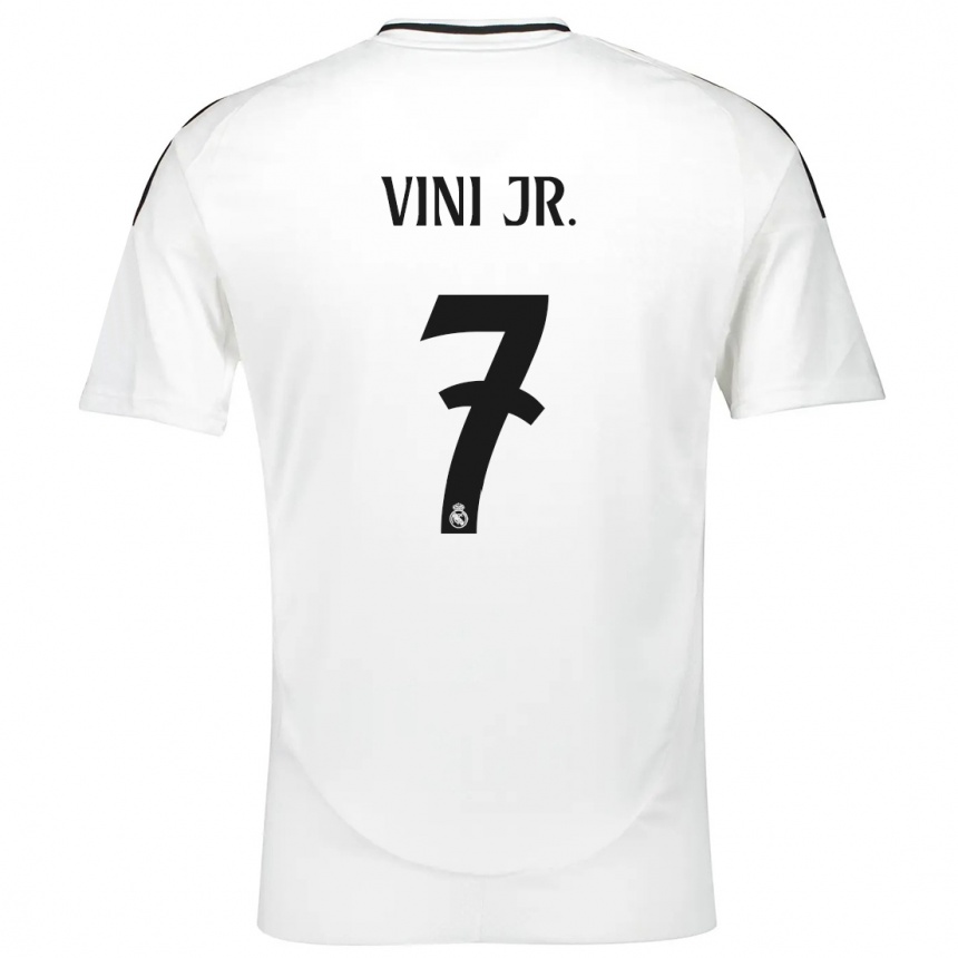 Hombre Fútbol Camiseta Vinicius Junior #7 Blanco 1ª Equipación 2024/25 Argentina