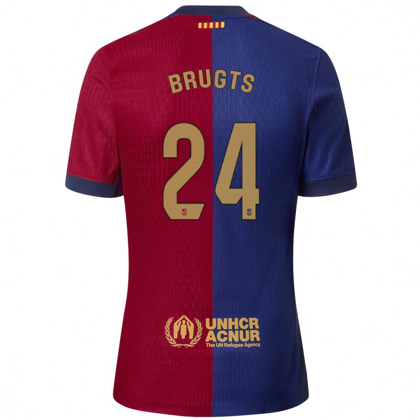 Hombre Fútbol Camiseta Esmee Brugts #24 Azul Rojo 1ª Equipación 2024/25 Argentina