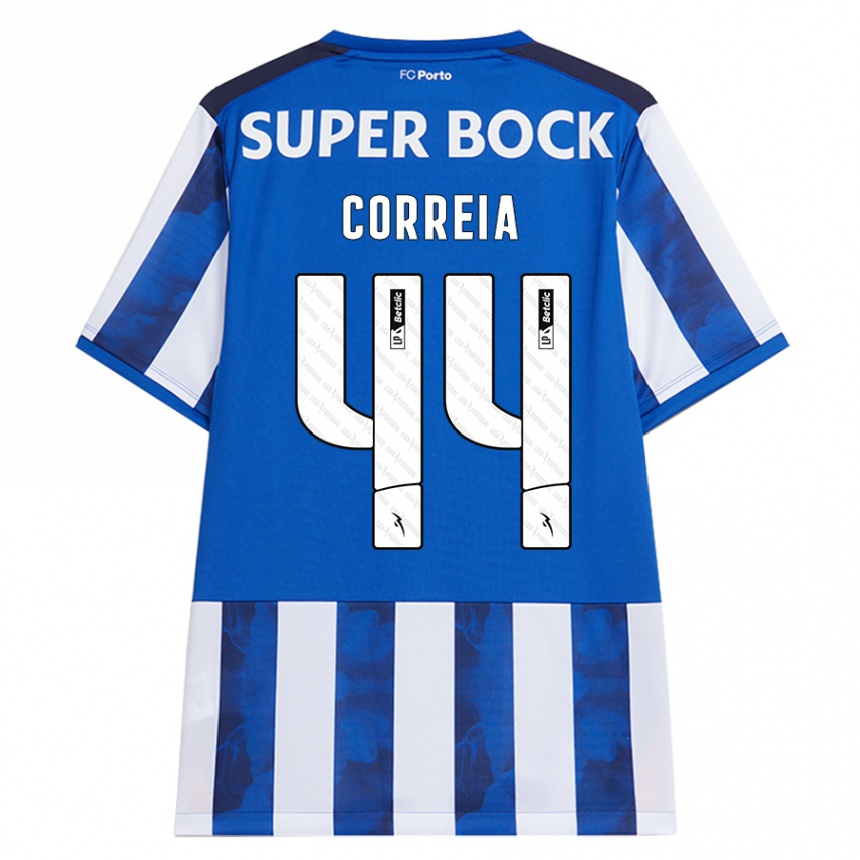 Hombre Fútbol Camiseta Romain Correia #44 Azul Blanco 1ª Equipación 2024/25 Argentina