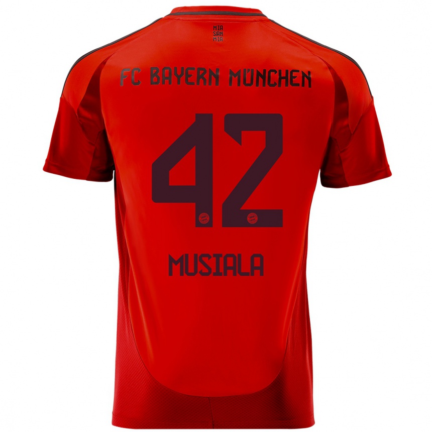 Hombre Fútbol Camiseta Jamal Musiala #42 Rojo 1ª Equipación 2024/25 Argentina