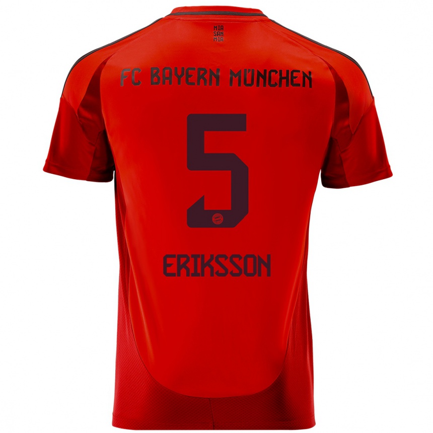 Hombre Fútbol Camiseta Magdalena Eriksson #5 Rojo 1ª Equipación 2024/25 Argentina