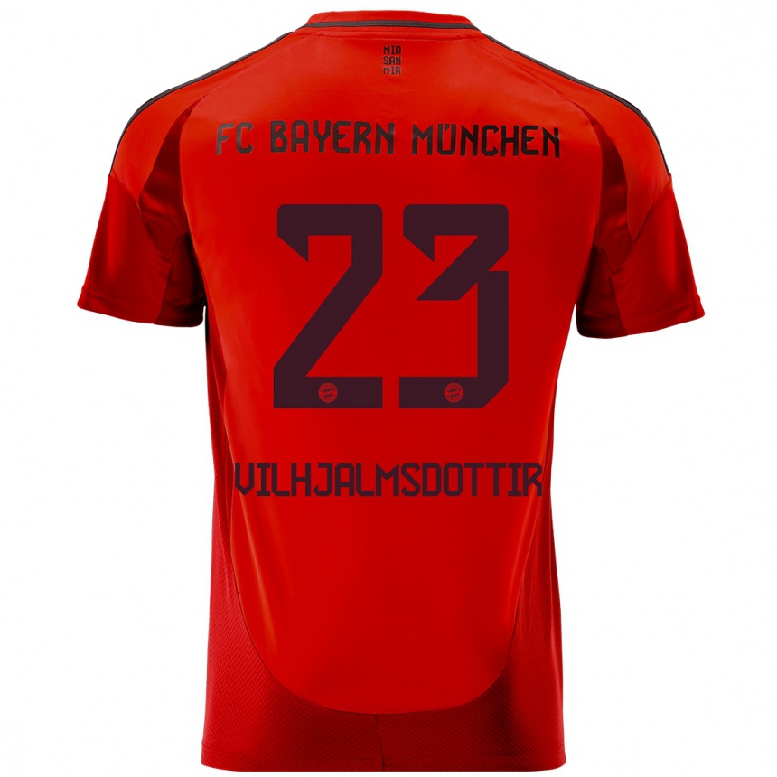 Hombre Fútbol Camiseta Karolina Lea Vilhjalmsdottir #23 Rojo 1ª Equipación 2024/25 Argentina