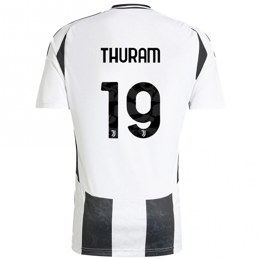 Hombre Fútbol Camiseta Khéphren Thuram #19 Blanco Negro 1ª Equipación 2024/25 Argentina